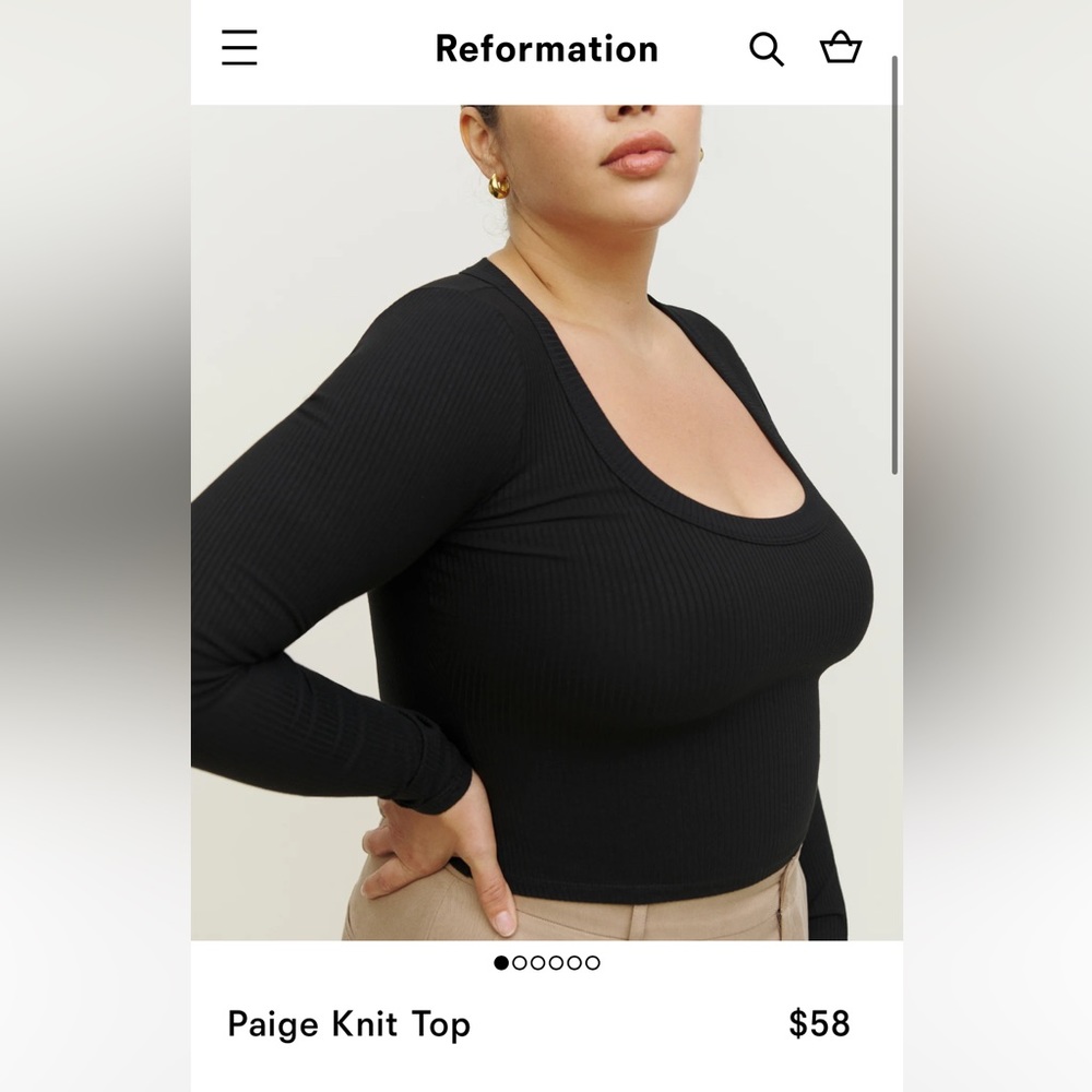 Reformation jeans Paige knit top size small/medium